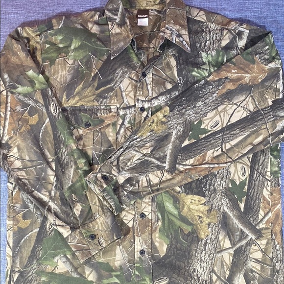 Ranger XL Camouflage Button-Up Shirt Long Sleeve 100% Cotton Hunting Outdoor - Picture 13 of 13